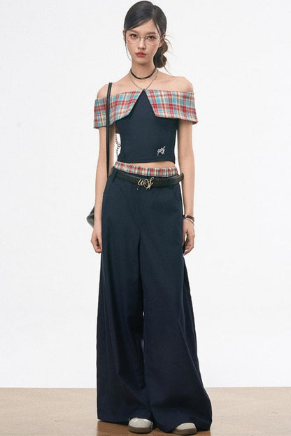 One-Shoulder Top & Wide-Leg Pants Set-Up