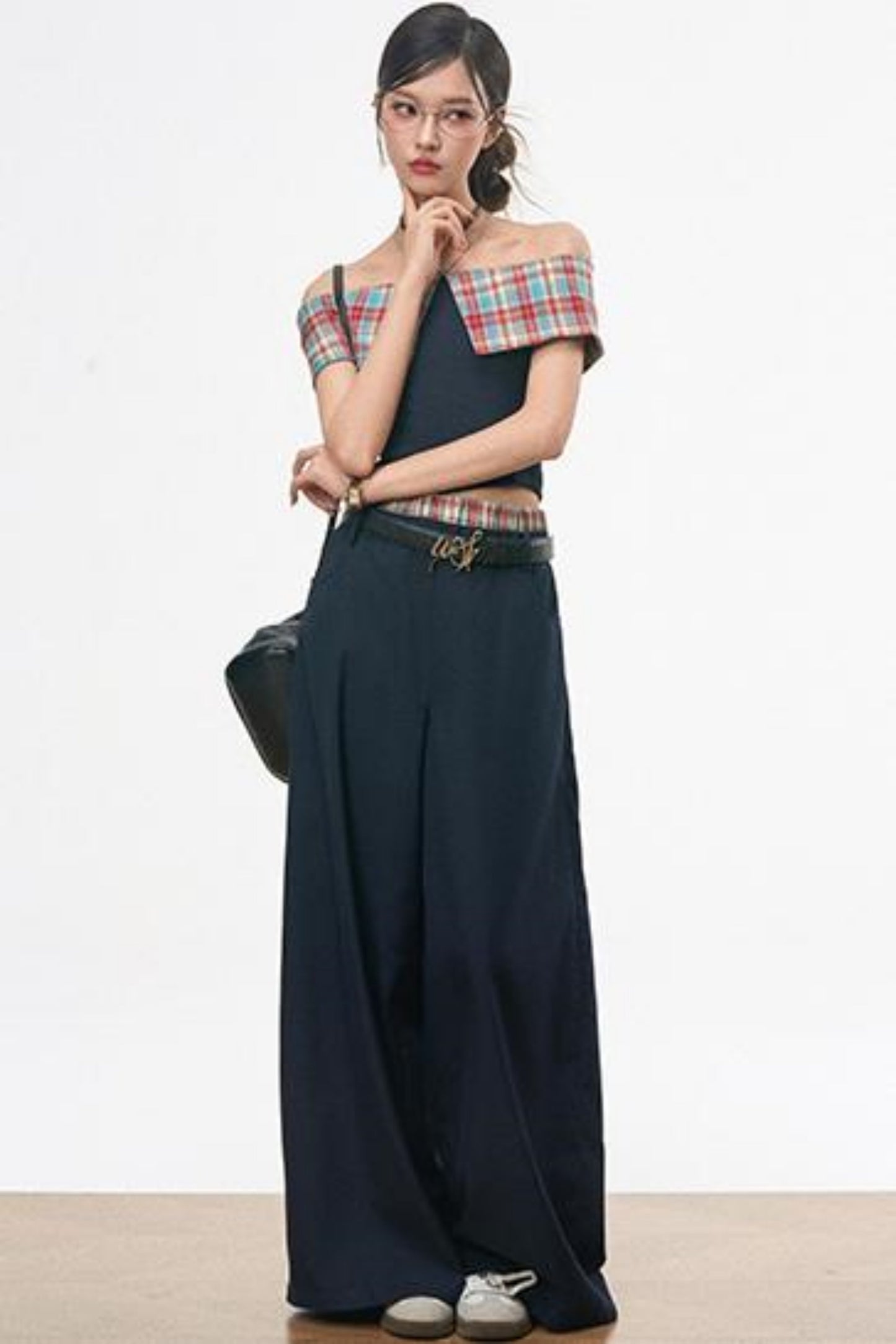 One-Shoulder Top & Wide-Leg Pants Set-Up