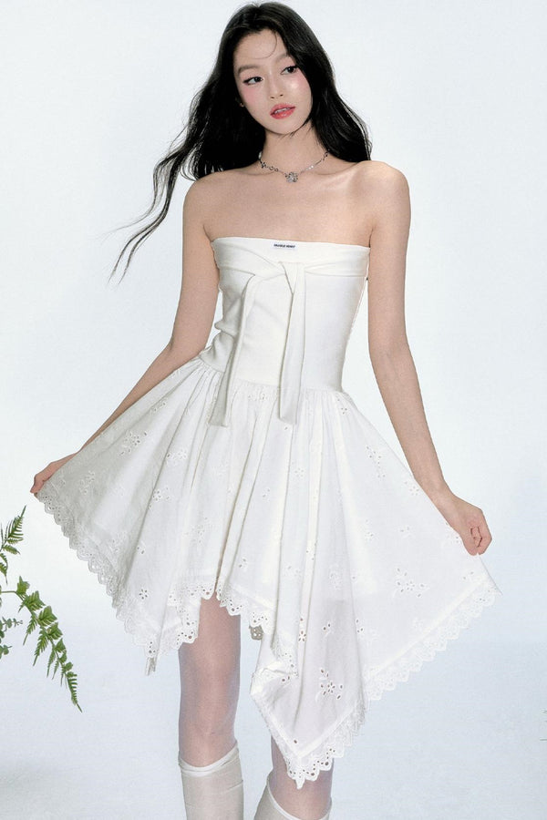 White Feather Tie-Dress