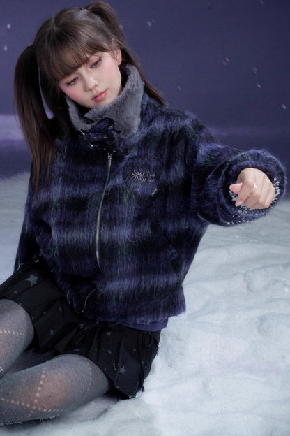 Plaid Woolen Winter Coat