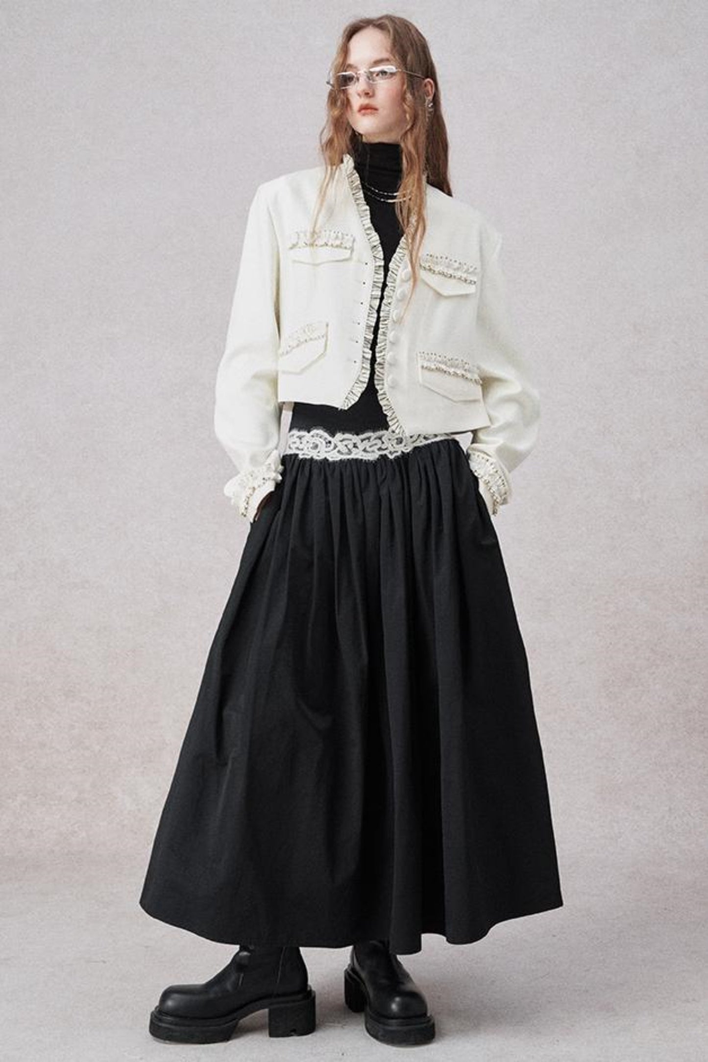 Lotusblatt Rand Kurzmantel 