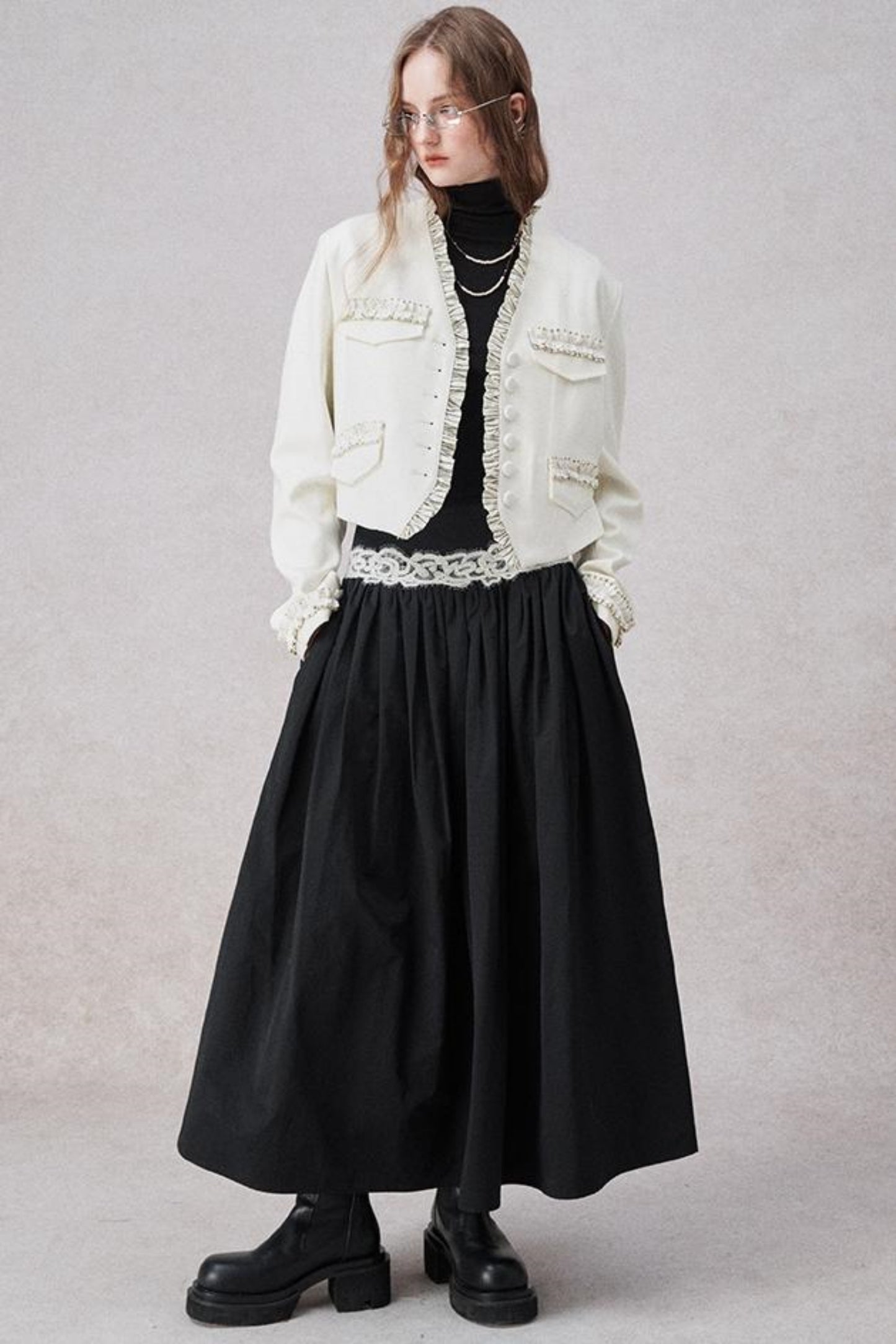 Lotusblatt Rand Kurzmantel 