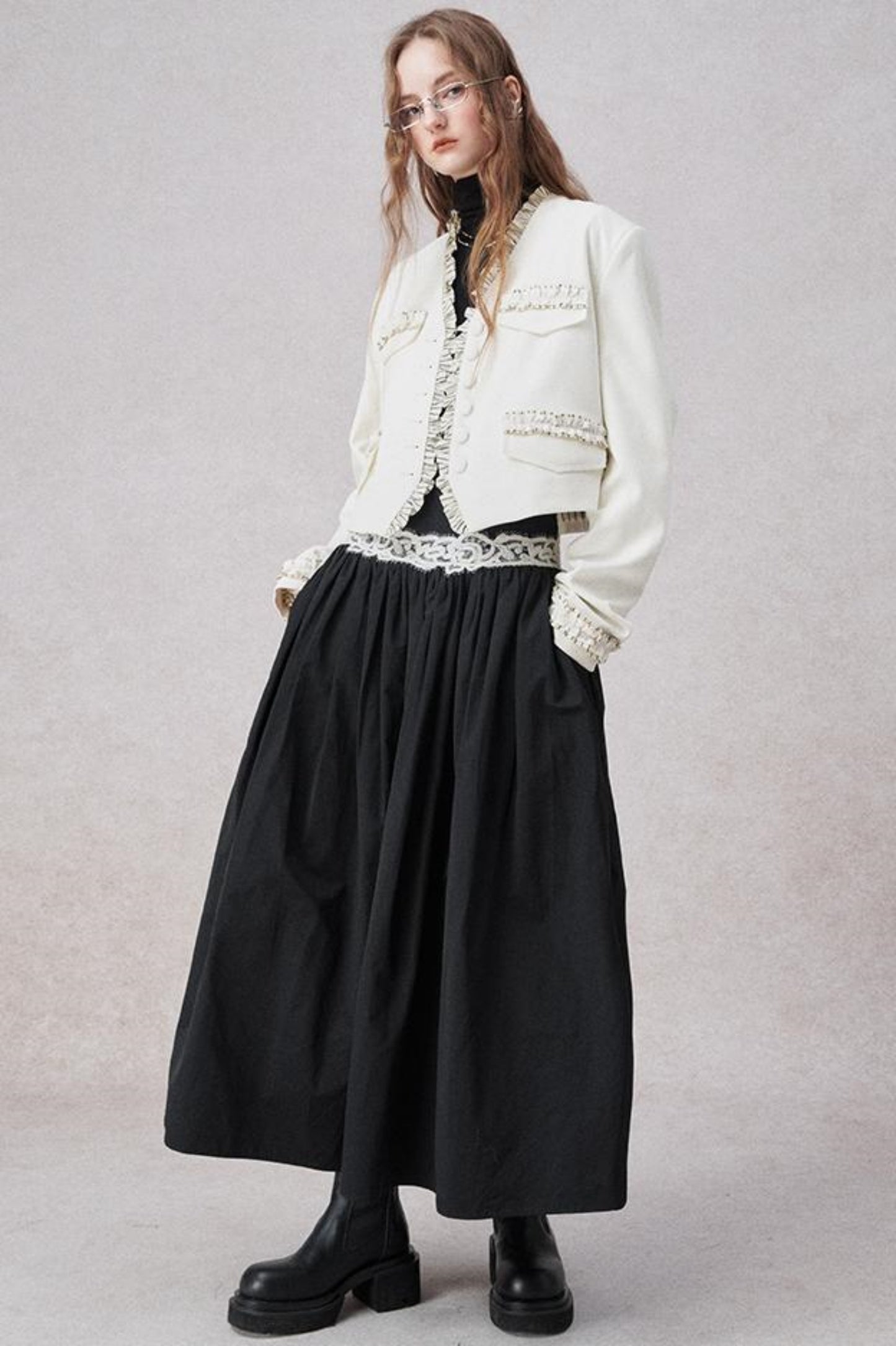 Lotusblatt Rand Kurzmantel 