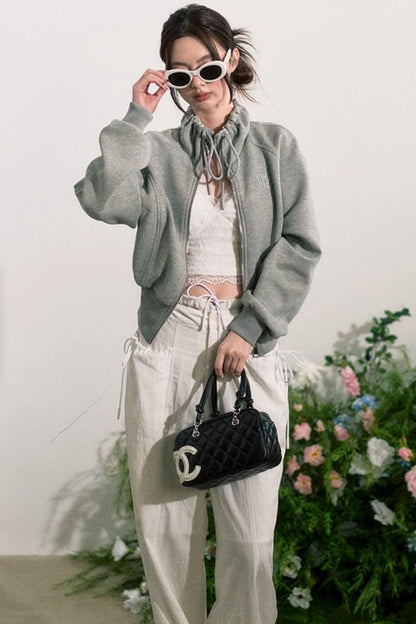 Lace-Trim Wide-Leg Pants