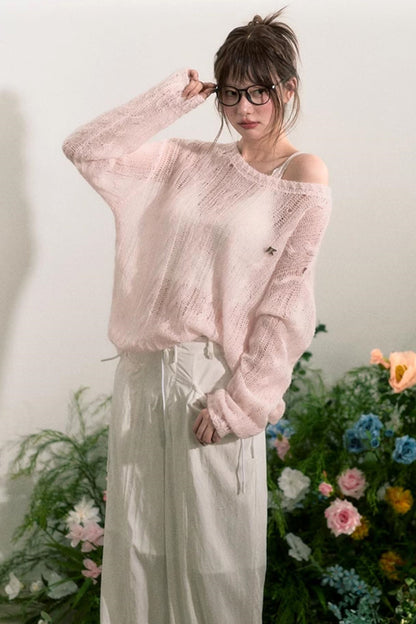 Lace-Trim Wide-Leg Pants