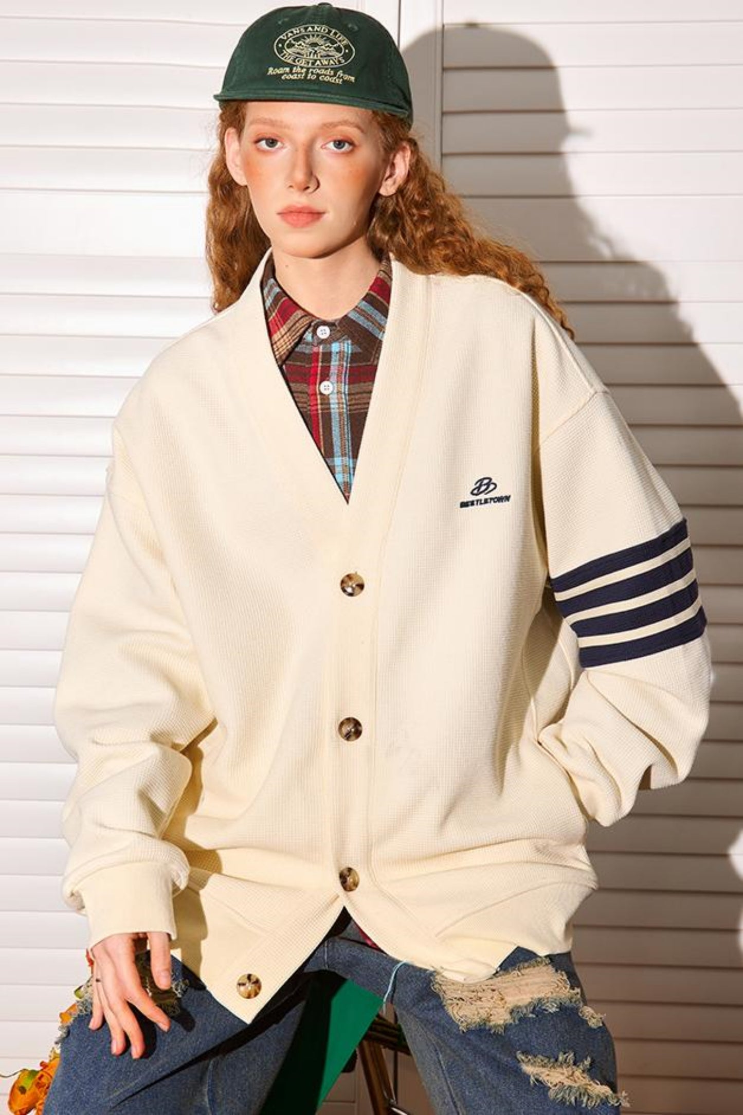 Relaxed Fit Waffle Jacket