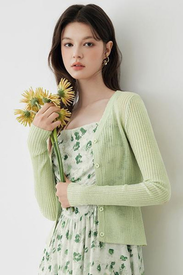 Slim Fit V-Neck Knit Cardigan