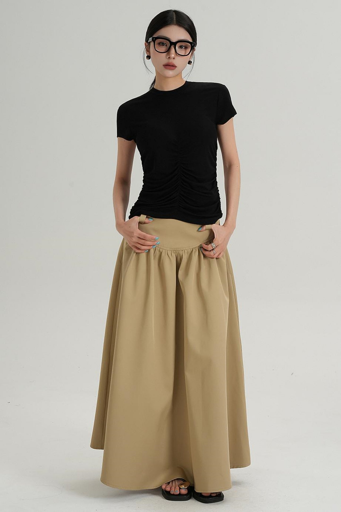 Slim Fit Wrinkle Design T-Shirt