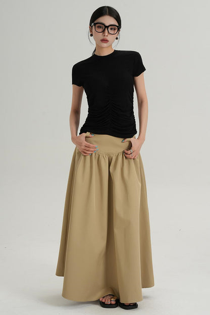 Slim Fit Wrinkle Design T-Shirt