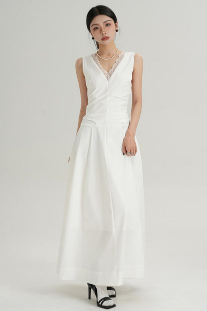 High End Lace Slim V-Neck Dress