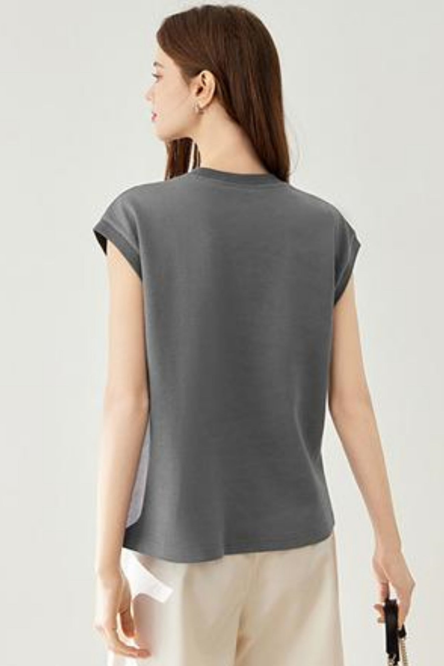 Elegant Covered Shoulder Short Sleeve Top