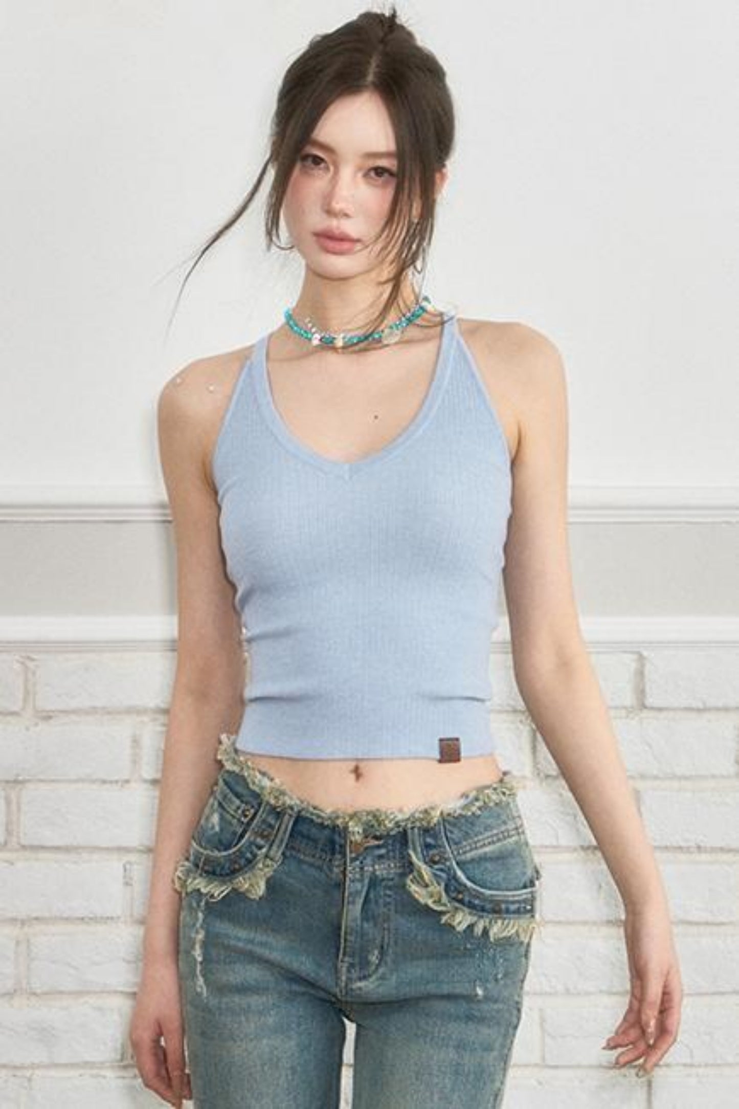 Minimal Design Wool Camisole Top