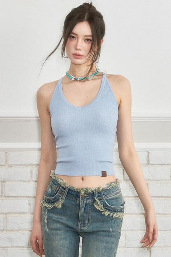 Minimal Design Wool Camisole Top