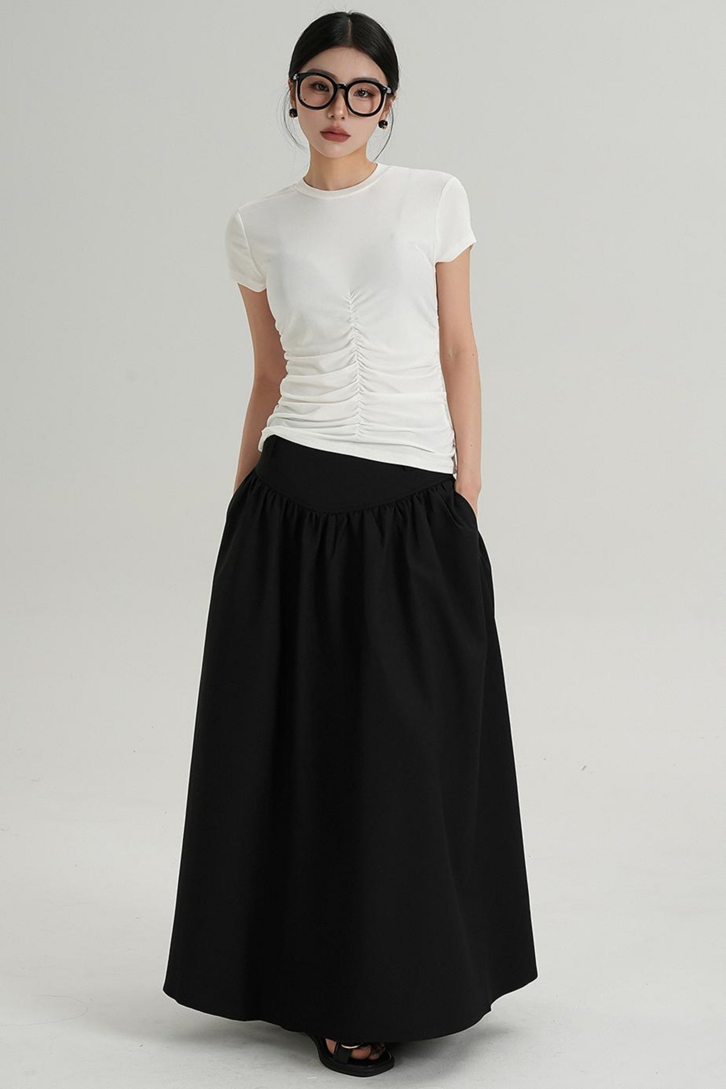 Slim Fit Wrinkle Design T-Shirt