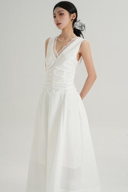 High End Lace Slim V-Neck Dress