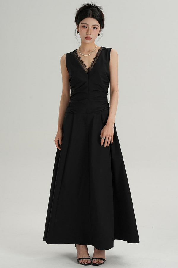 High End Lace Slim V-Neck Dress