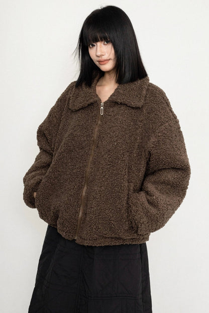 MAILLARD BROWN LAMBSWOOL COAT