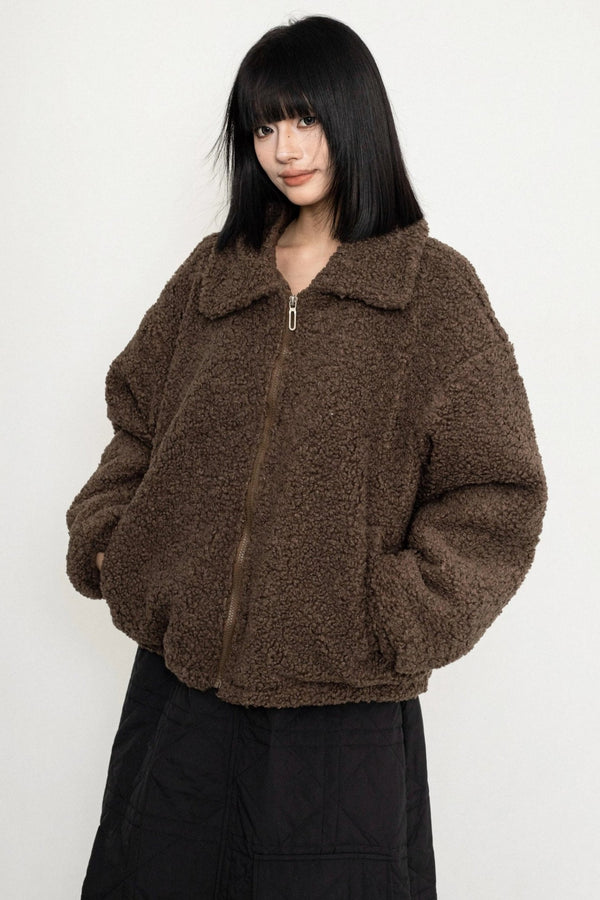 Maillard Brown Lambswool Coat
