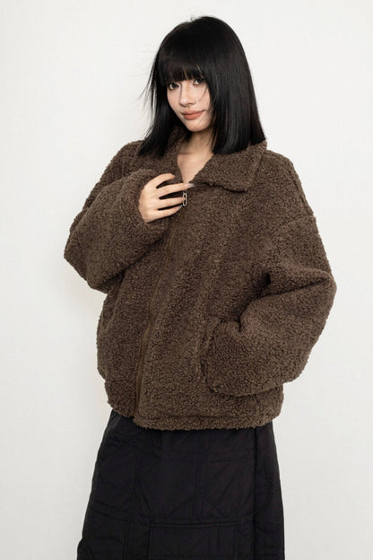 MAILLARD BROWN LAMBSWOOL COAT