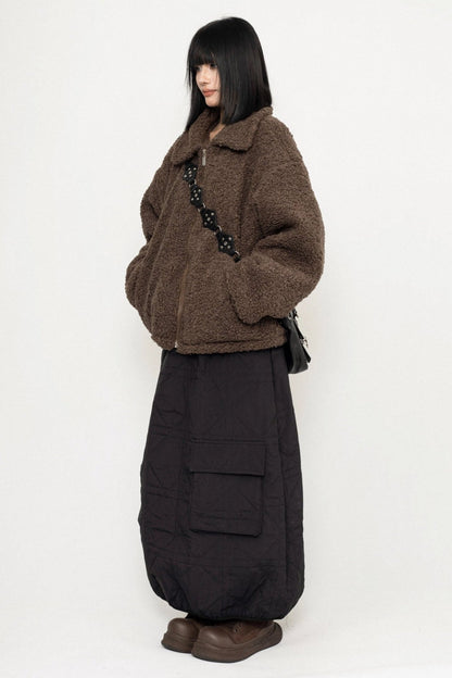 MAILLARD BROWN LAMBSWOOL COAT