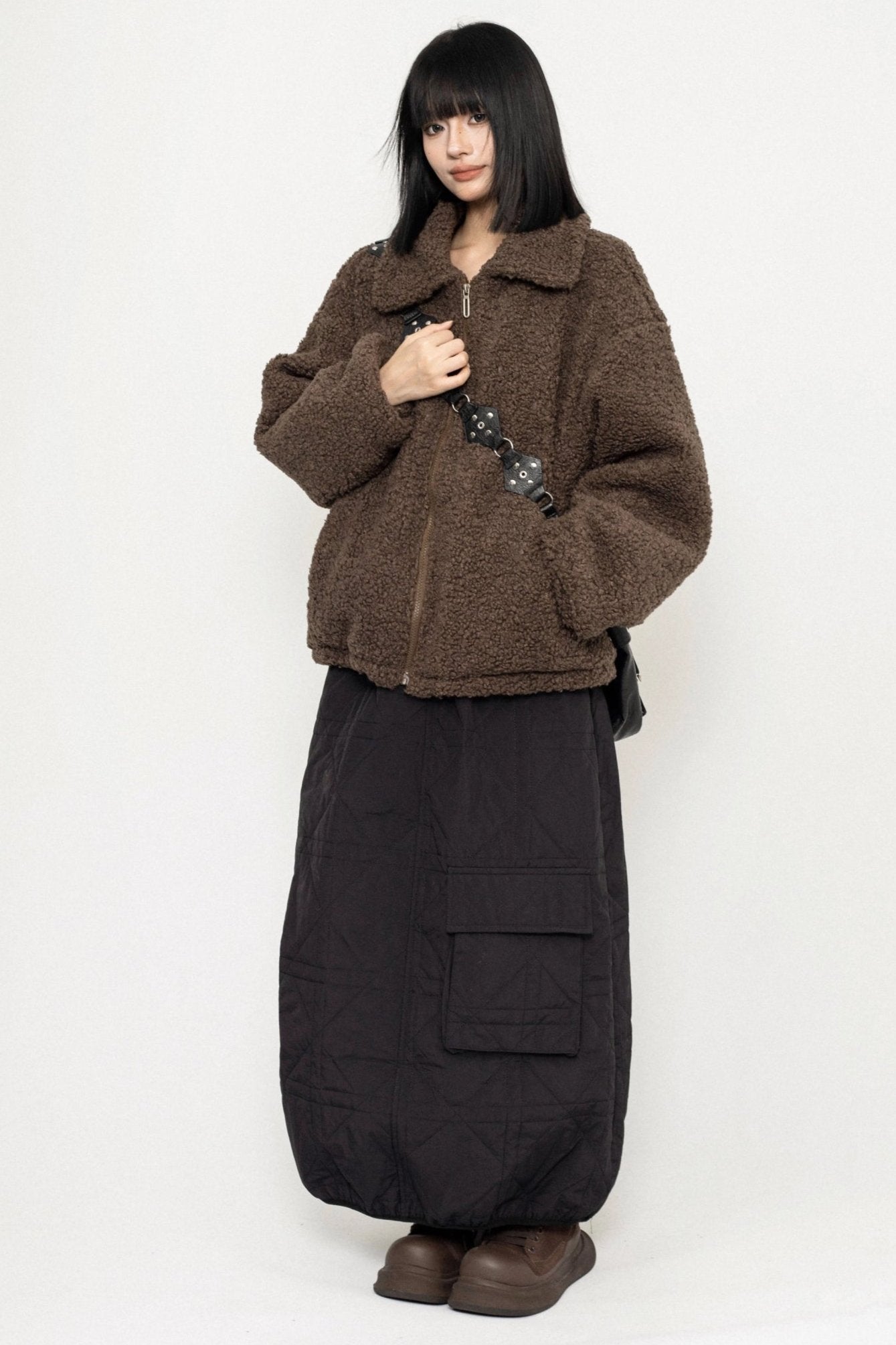 MAILLARD BROWN LAMBSWOOL COAT