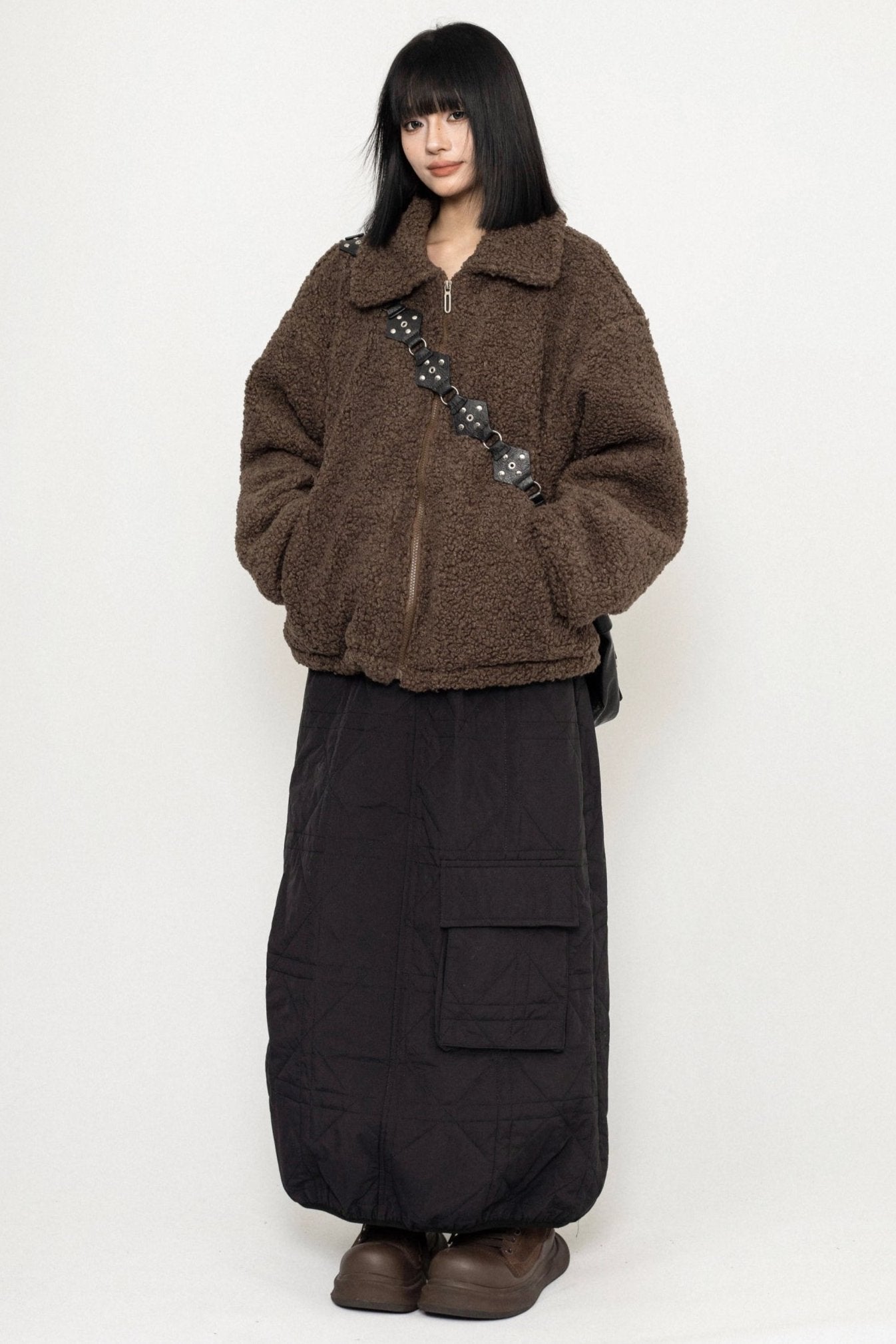 MAILLARD BROWN LAMBSWOOL COAT