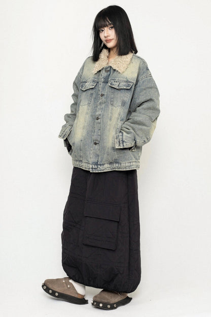 American Retro Sweet Winter Denim Cotton Jacket