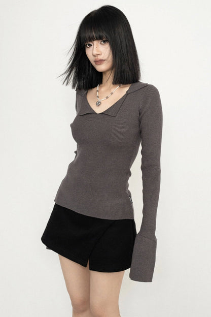 Slim Long Sleeve Knit Top