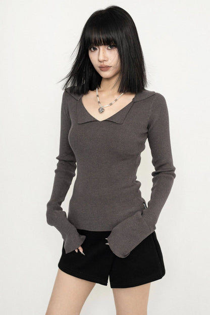 Slim Long Sleeve Knit Top