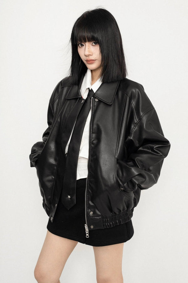 American Retro Style Sweet Cool Leather Jacket
