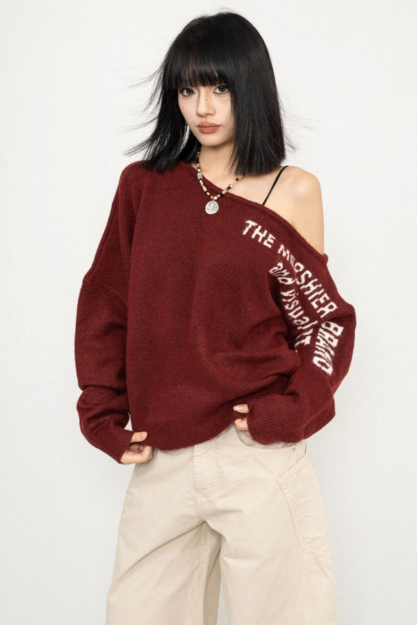 American Retro Lazy Off-Shoulder Top