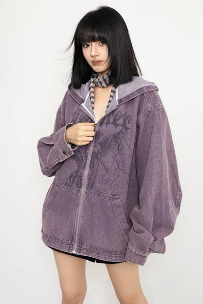 American Vintage Wash Purple Denim Jacket