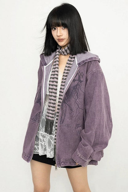 American Vintage Wash Purple Denim Jacket