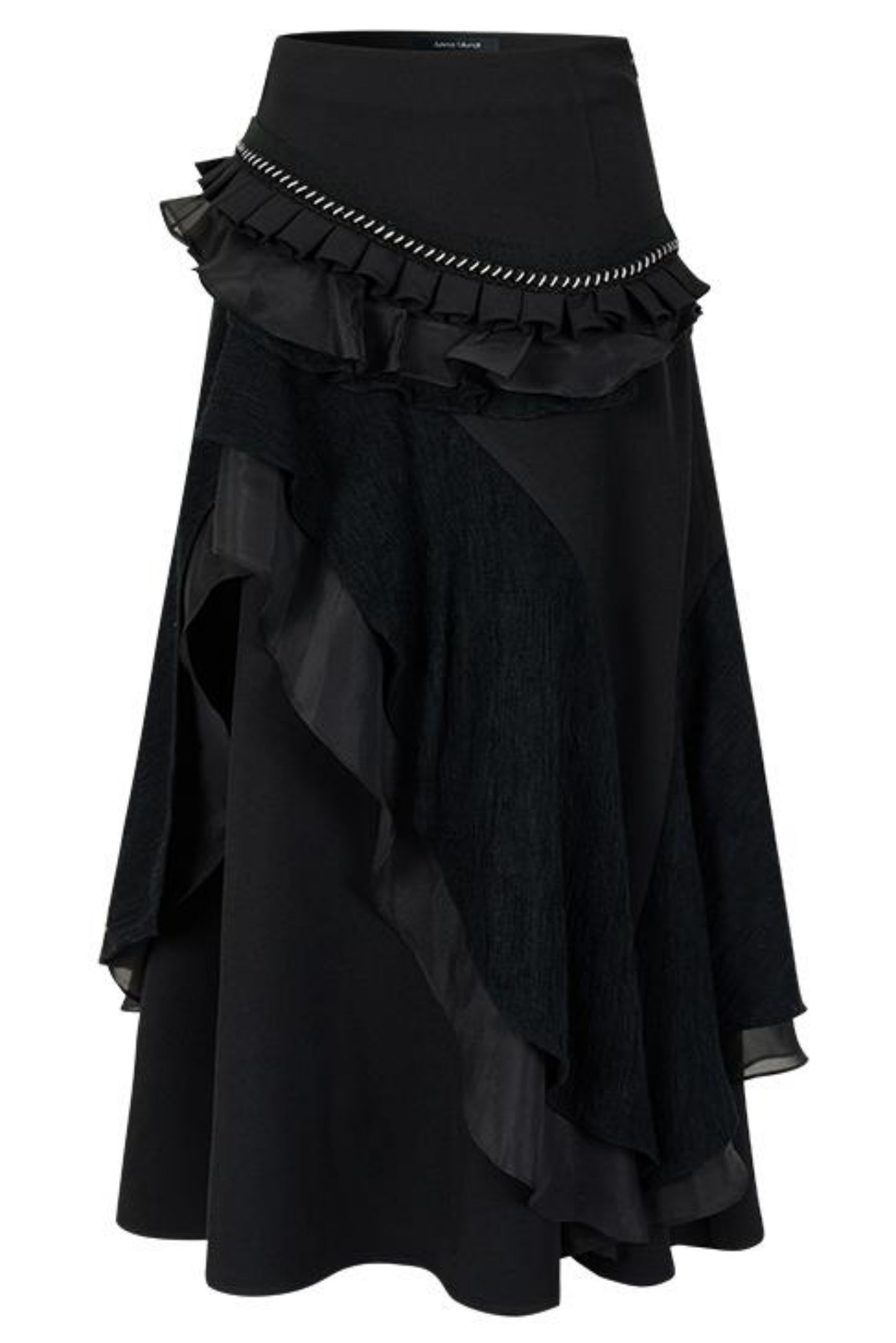 Weißer Wollspitzen asymmetrischer Rock 