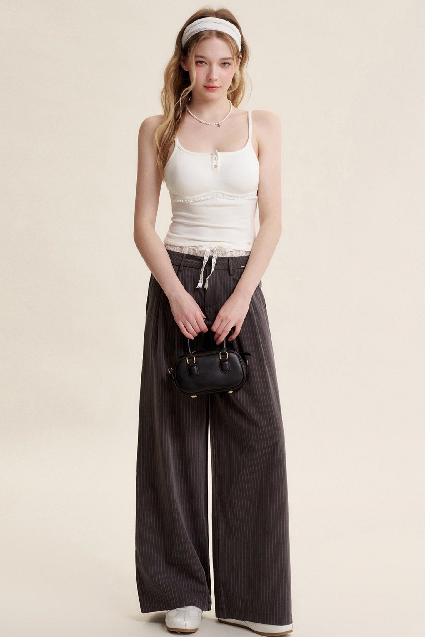 Elegant Lace Trim Pants