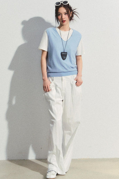 Lace-Trim Wide-Leg Pants