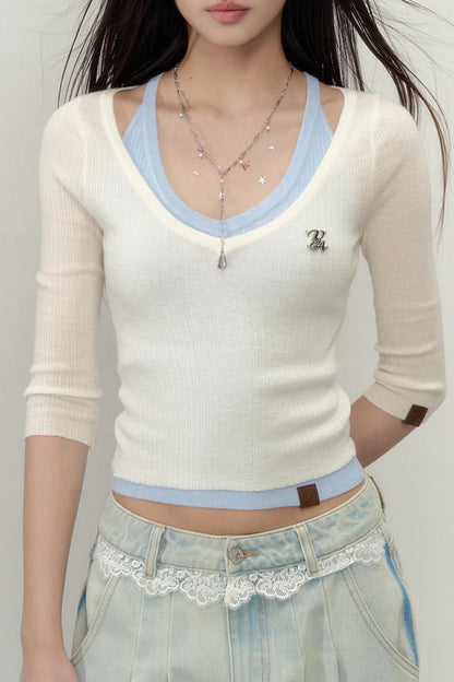 Minimal Design Wool Camisole Top