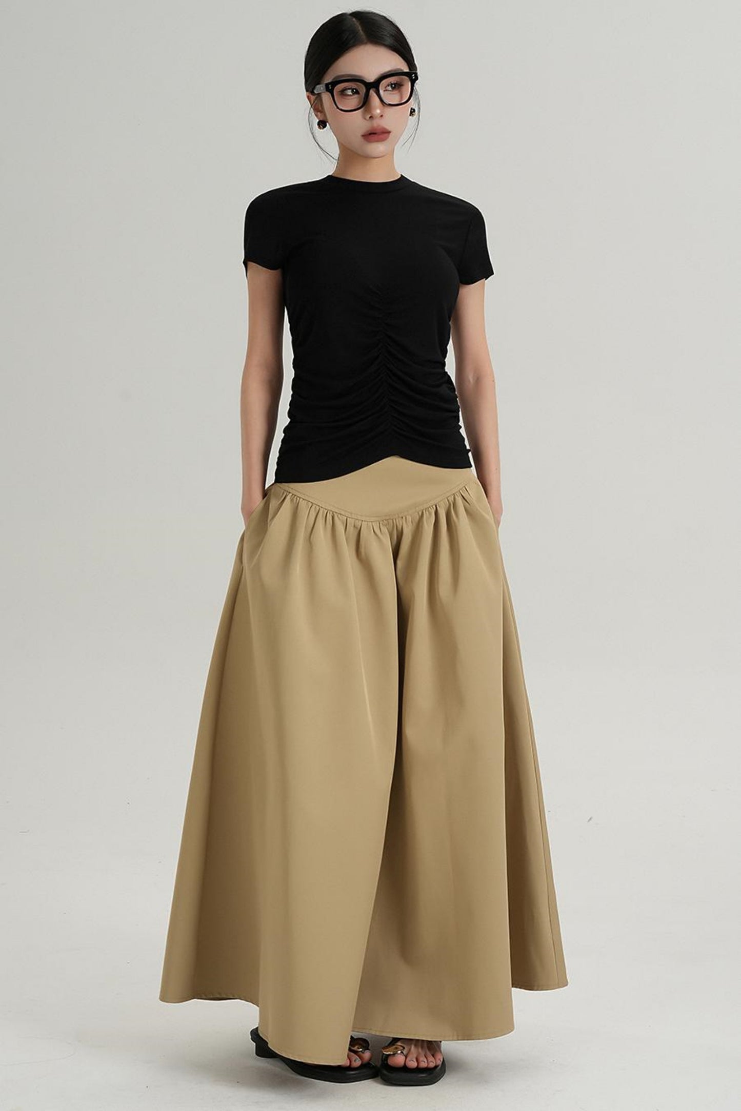 Slim Fit Wrinkle Design T-Shirt