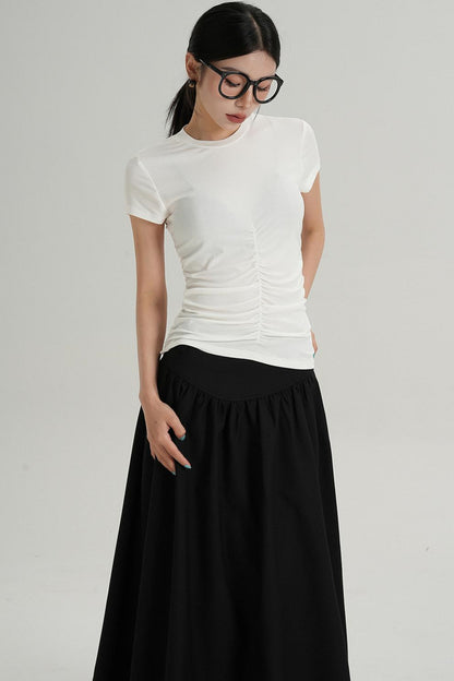 Slim Fit Wrinkle Design T-Shirt