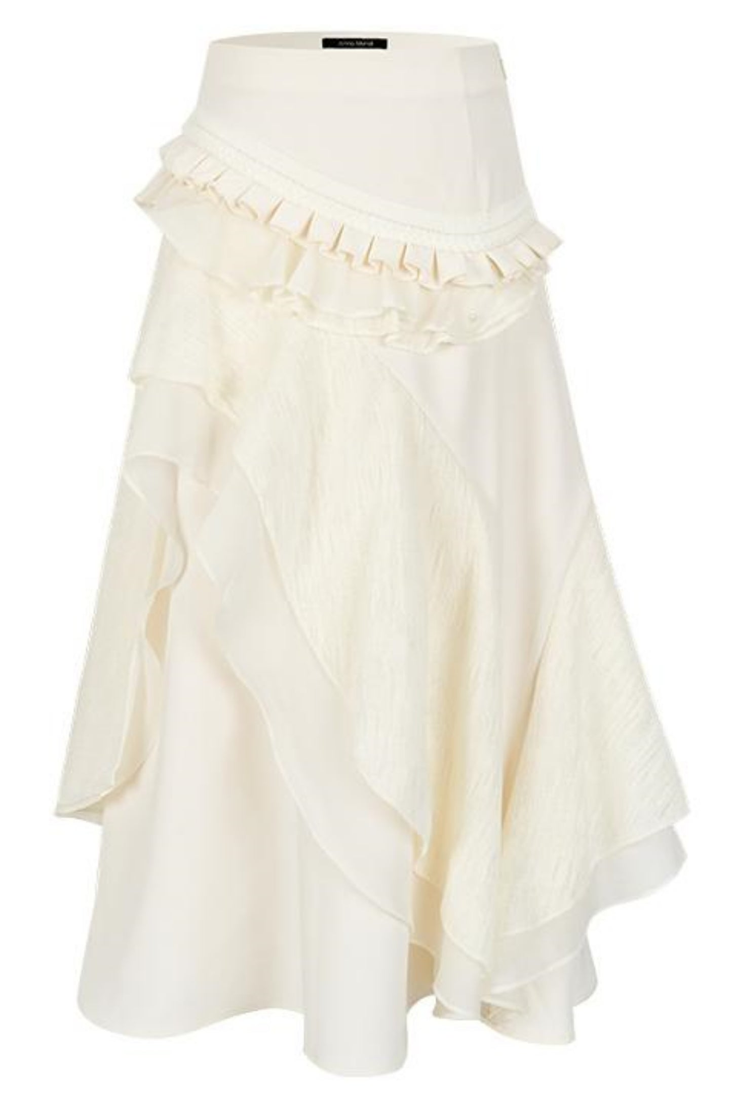 Weißer Wollspitzen asymmetrischer Rock 