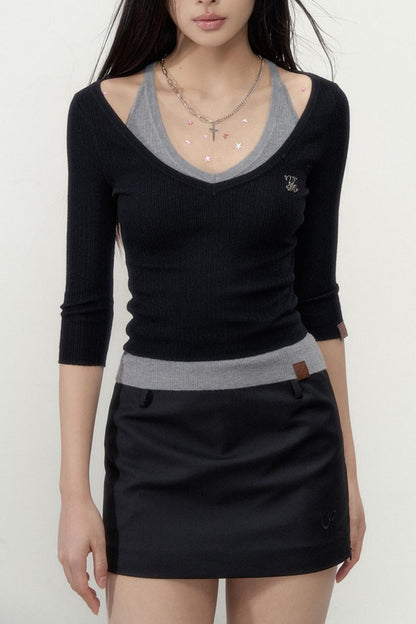 Minimal Design Wool Camisole Top