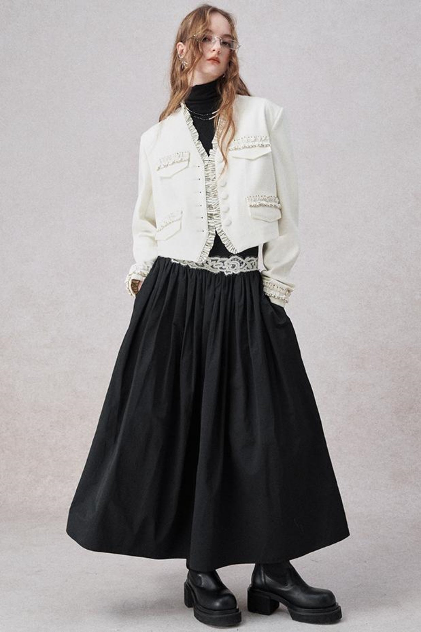 Lotusblatt Rand Kurzmantel 