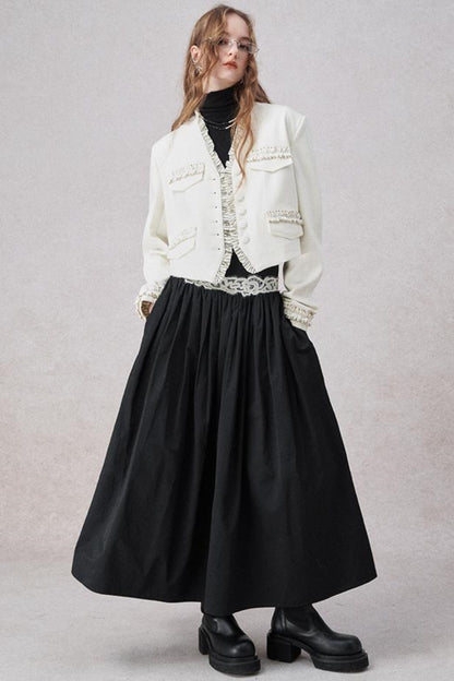 Lotusblatt Rand Kurzmantel 