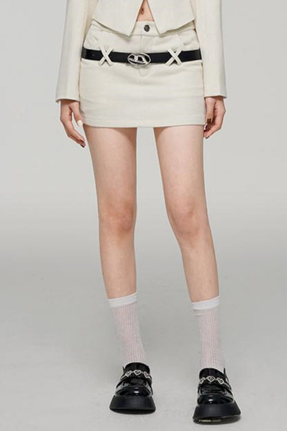 Elegant Short Blazer Skirt Set-Up