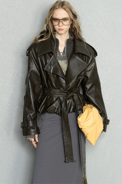 Cloud Hem Modern Leather Jacket