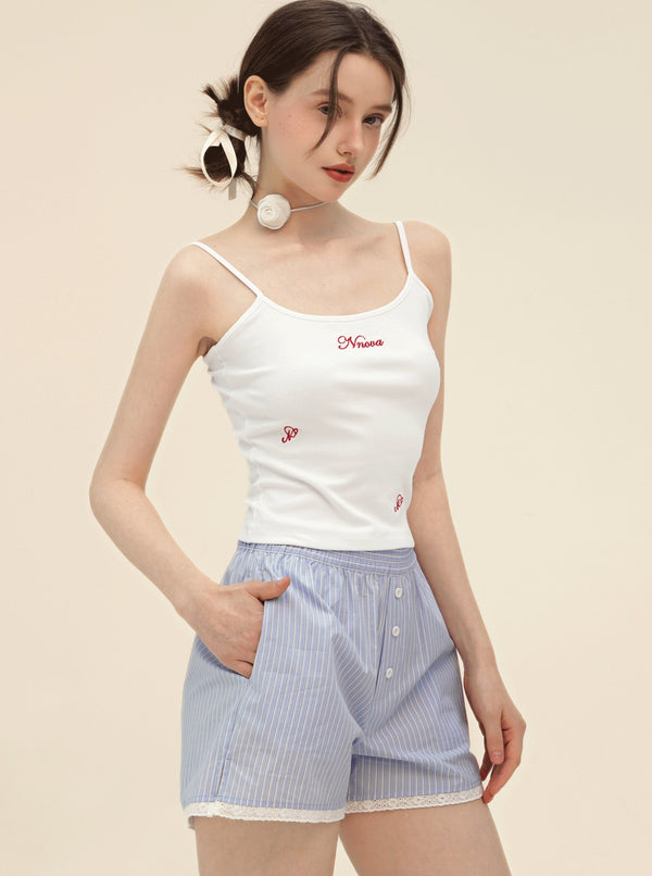 Retro Embroidery Camisole Top