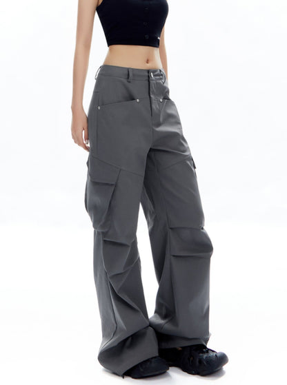 Pinch Pleats Wide-Leg Pants