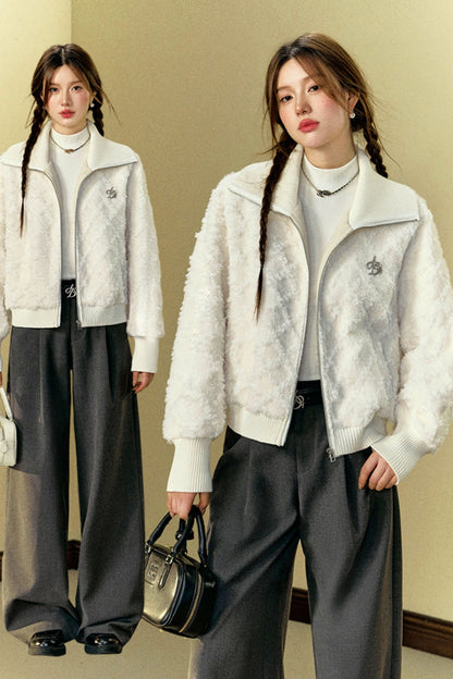 [Neu am 26. September] ANDYET AD1 ORIGINAL LAMBSWOOL CROPPED JACKET STAND COLLAR LOOSE AND VERSATILE SIMPLE