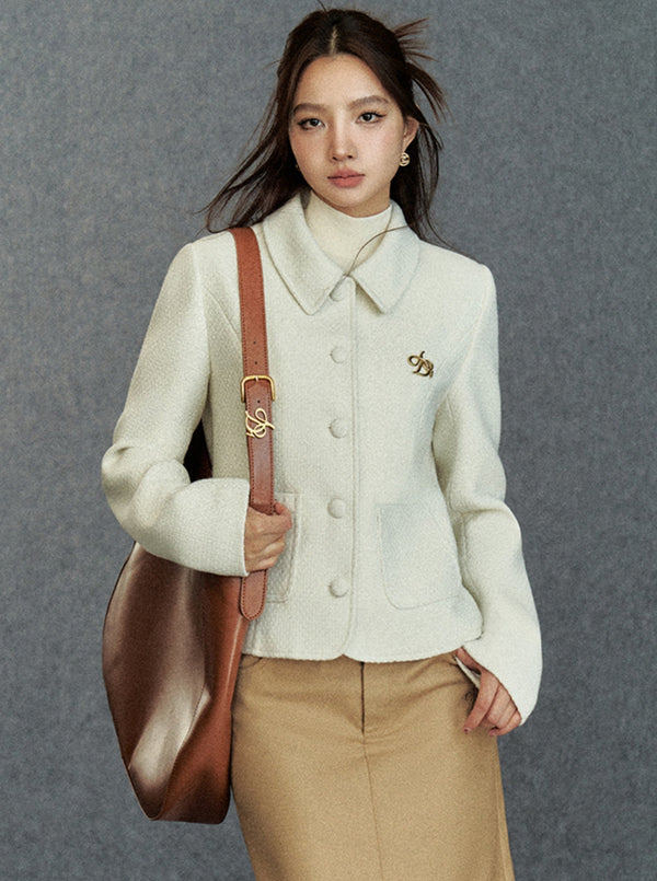 Vintage Fragrance Lapel Buckle Short Jacket