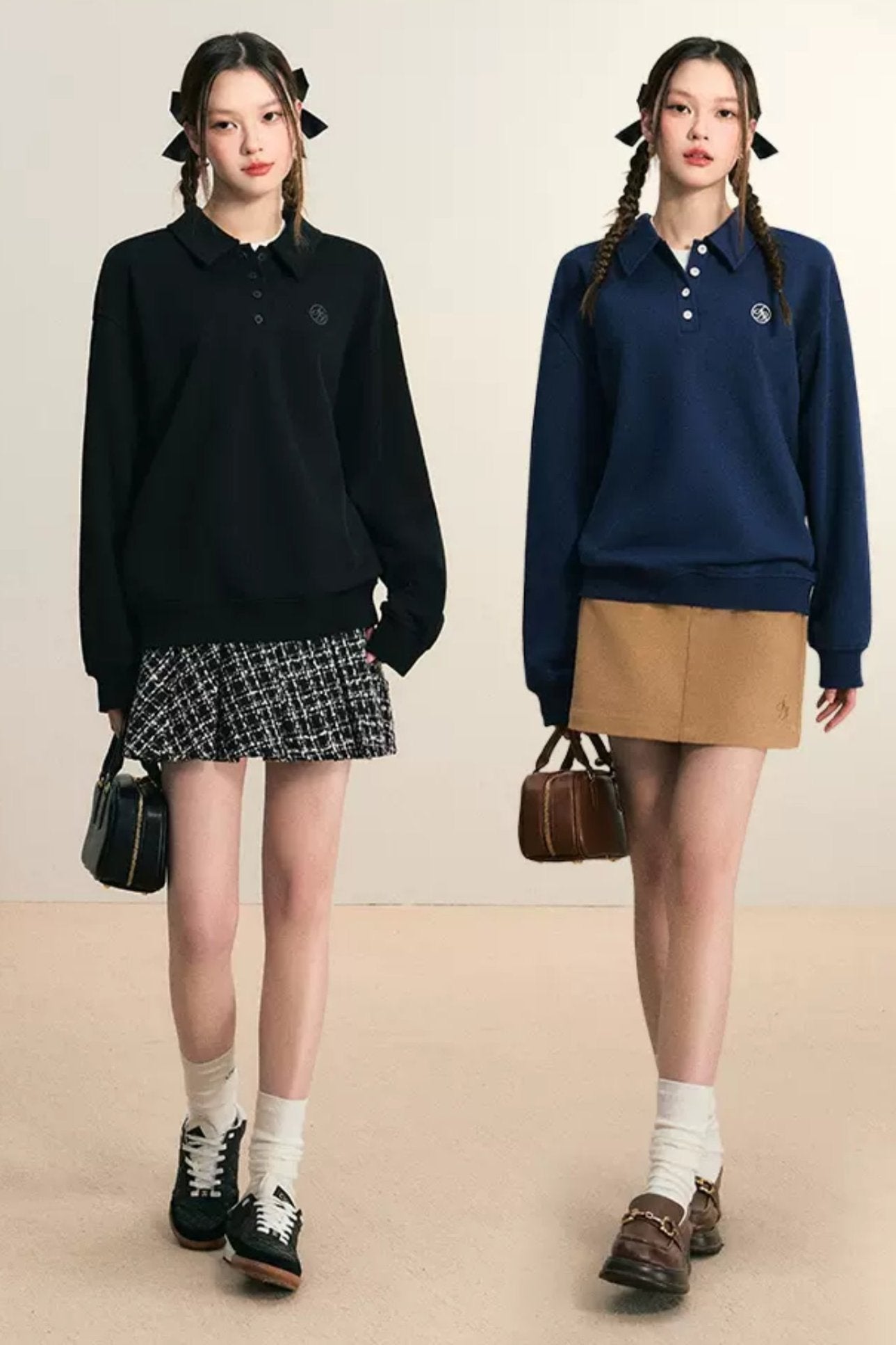 Polo Neck Loose Sweatshirt